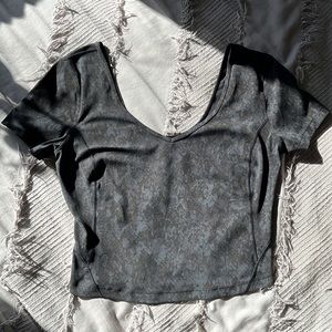 Lululemon Align Cropped Tee in Hideaway Camo
